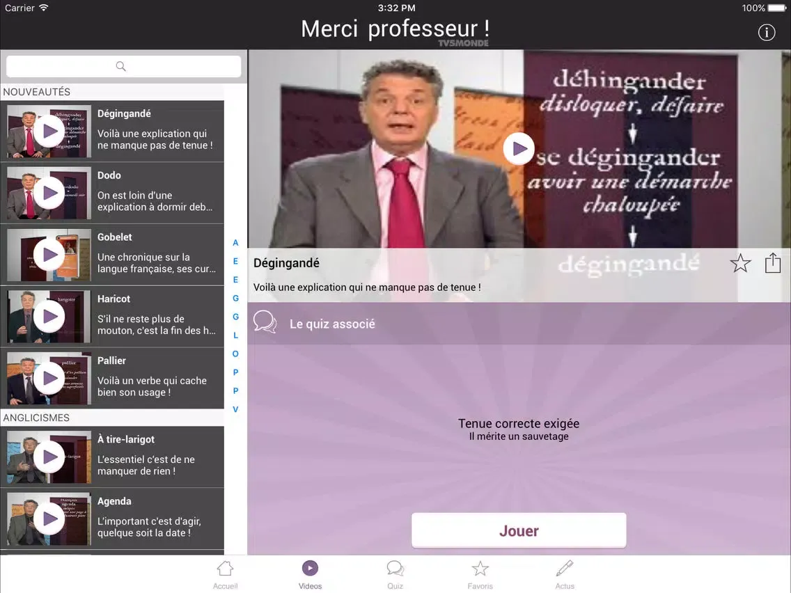 Tangkapan layar Merci Professeur ! iPad 