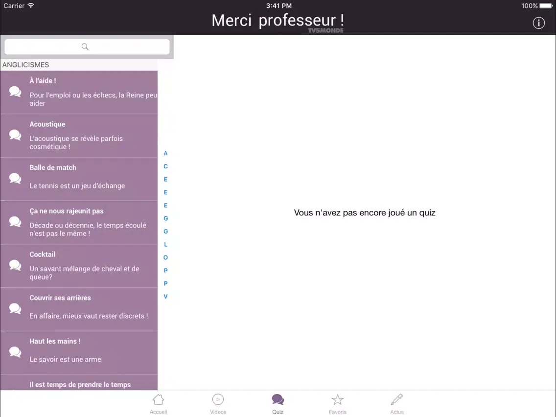 Tangkapan layar Merci Professeur ! iPad 