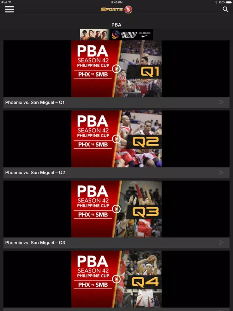 Sports5 iPad  سکرین شاٹس