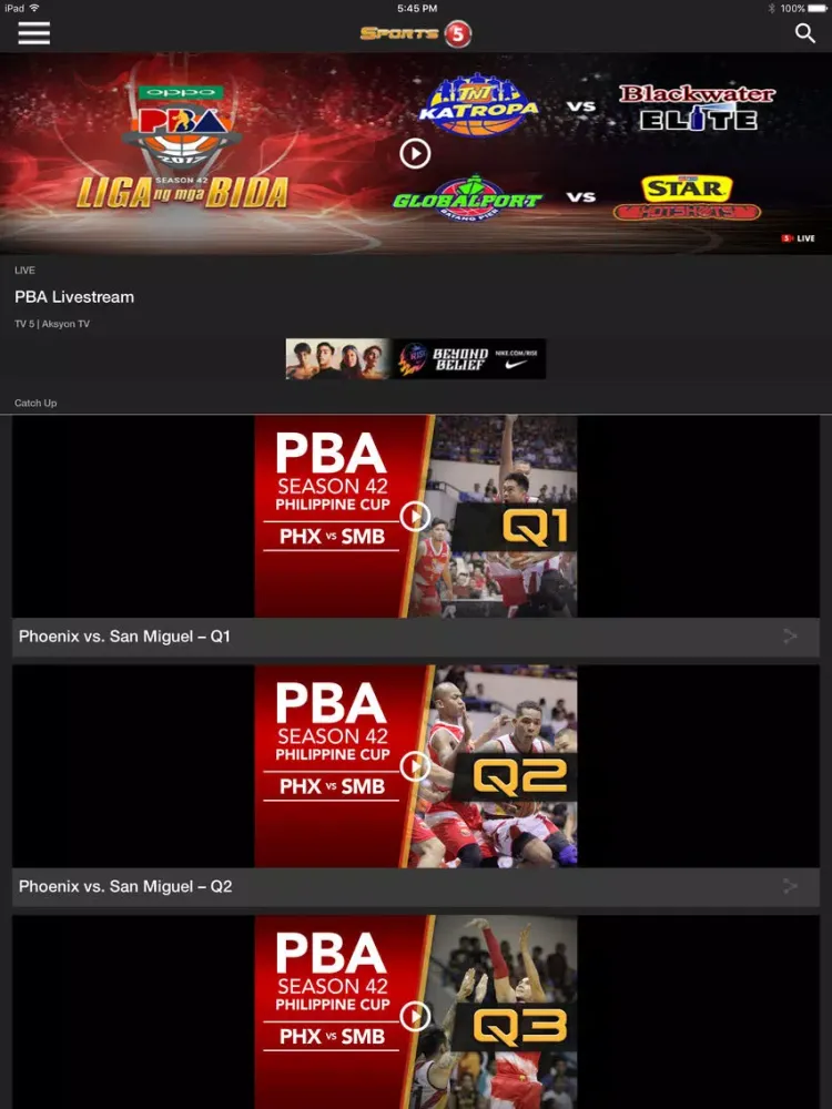 Sports5 iPad  سکرین شاٹس