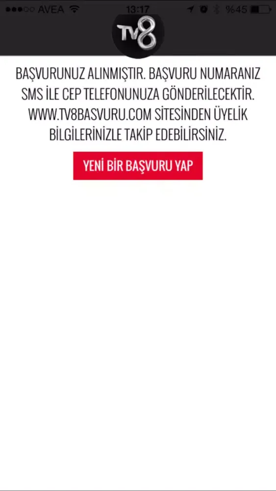 Tangkapan layar TV8 Başvuru