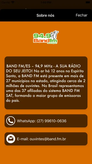 RÁDIO BAND FM Screenshots