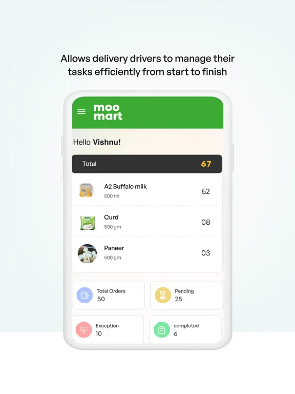 Tangkapan layar MooMart Delivery Boy iPad 