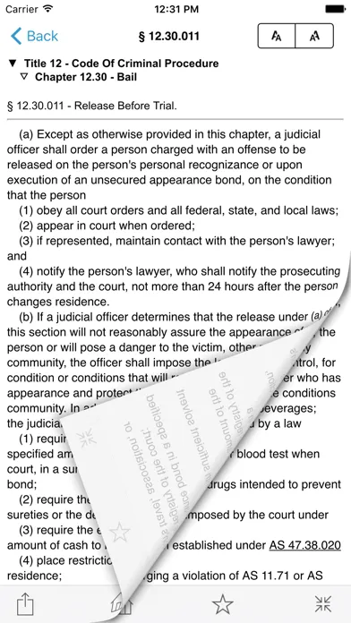 Zrzuty ekranu AK Laws, Alaska Statutes