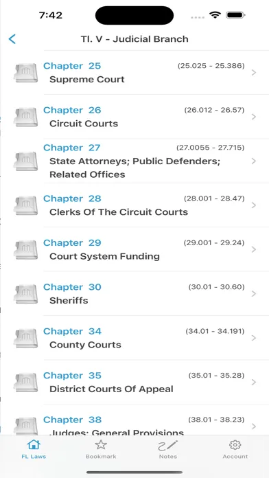 ภาพหน้าจอของ Florida Statutes, FL Laws