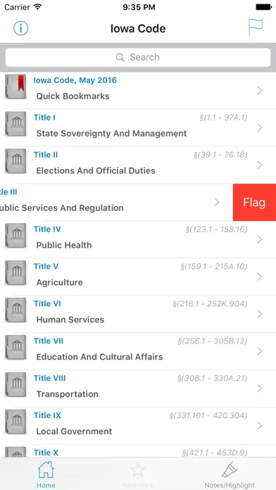 Ảnh chụp màn hình của Iowa Code, IA Laws