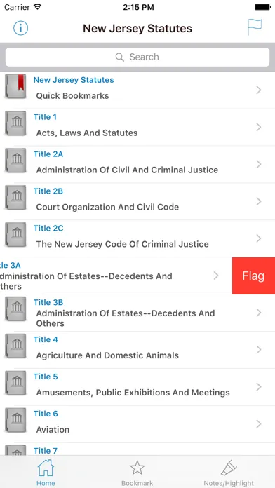 Ảnh chụp màn hình của NJ Laws New Jersey Statutes