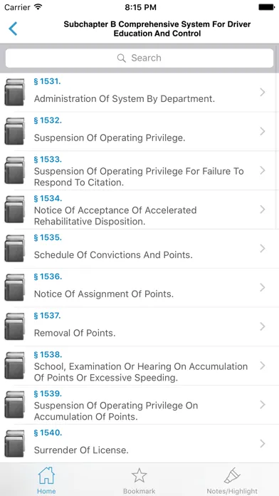 Tangkapan skrin PA Vehicle Code Title 75
