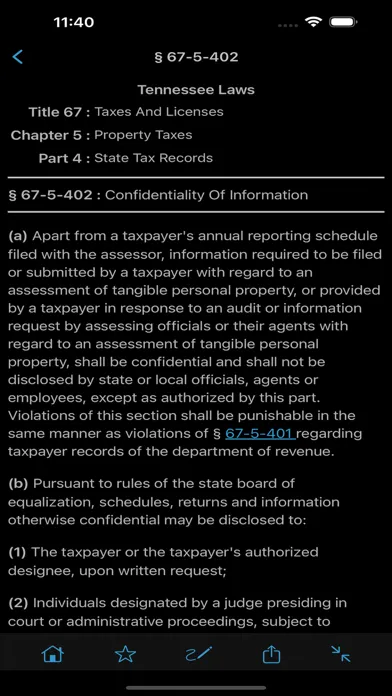 Tangkapan skrin TCA, TN Code (Tennessee Law)
