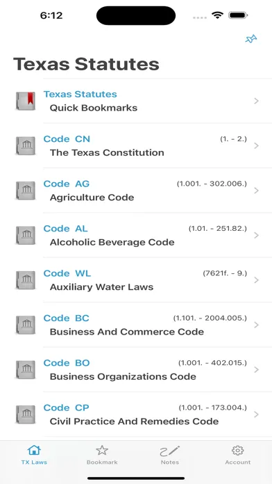 TX Laws, Texas Statutes Codes Screenshots