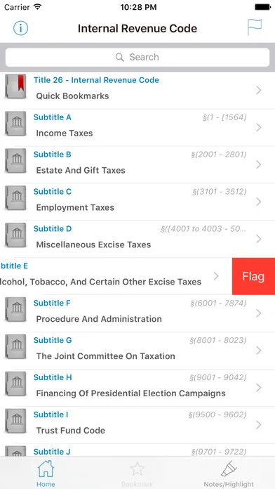 Zrzuty ekranu USC Title 26 Internal Revenue
