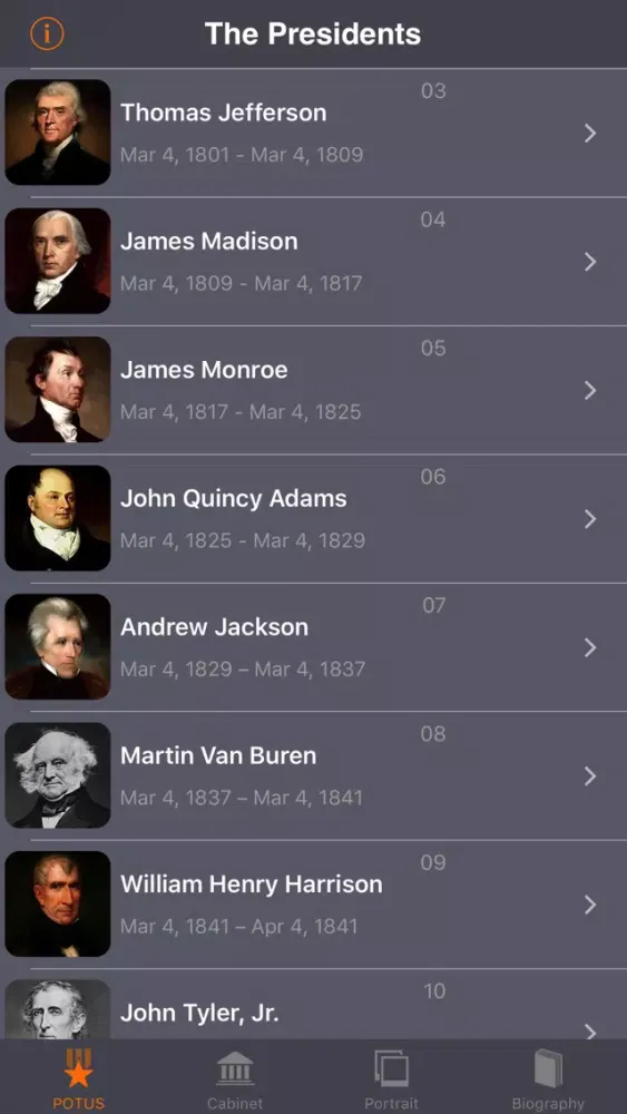 Tangkapan layar US President (American Presidents Life History)