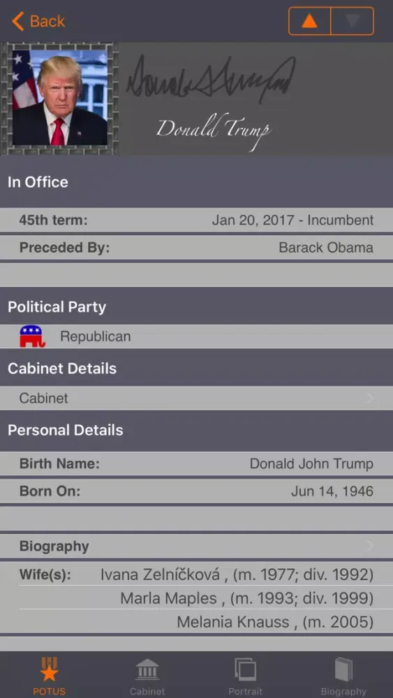 Tangkapan layar US President (American Presidents Life History)