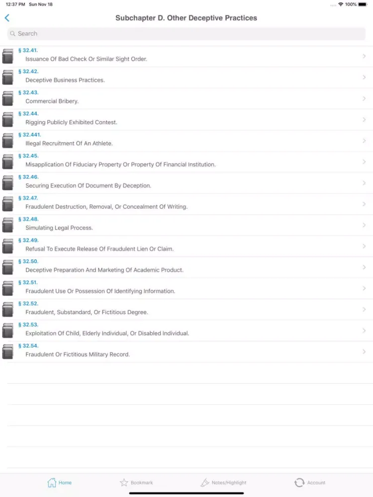 Captures d'écran de RI Rhode Island General Laws iPad 