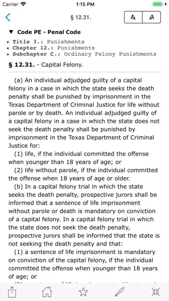 Captures d'écran de RI Rhode Island General Laws