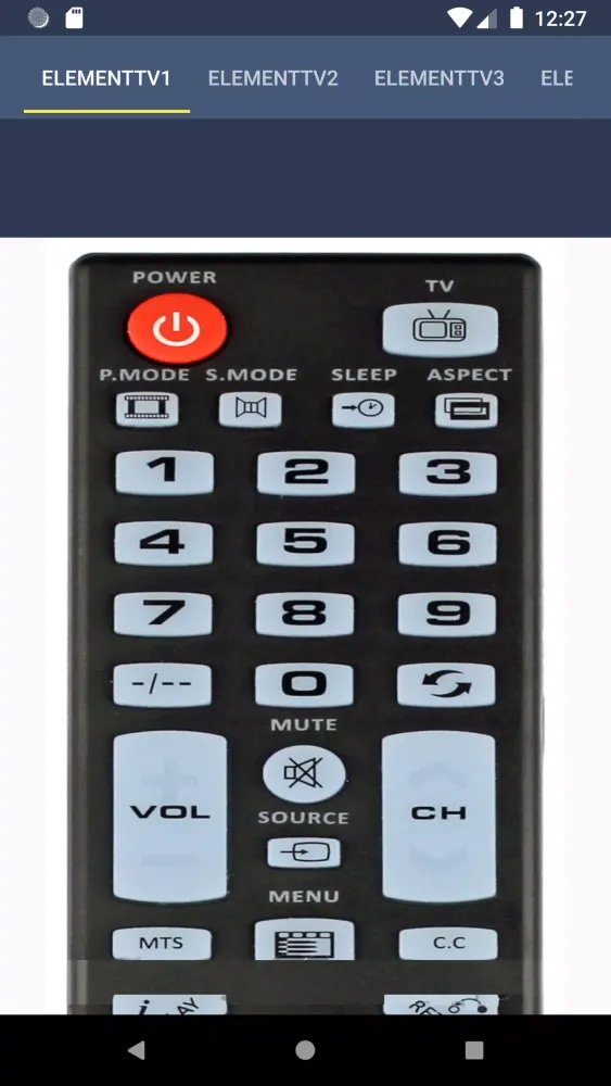 ภาพหน้าจอของ Element TV Remote