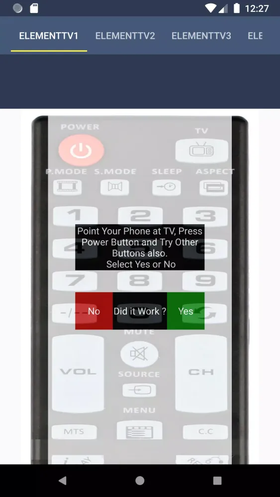 ภาพหน้าจอของ Element TV Remote