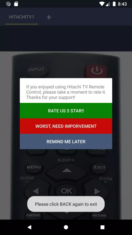تصاویر Hitachi TV Remote