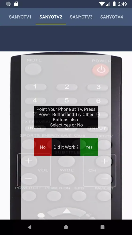 Remote Control For Sanyo TV Screenshots