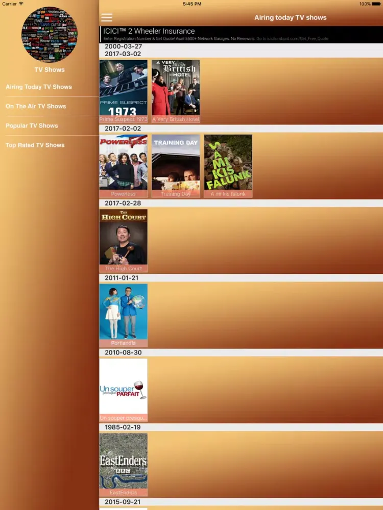 Most Popular TV Shows : Hollywood Latest TV Shows iPad  سکرین شاٹس