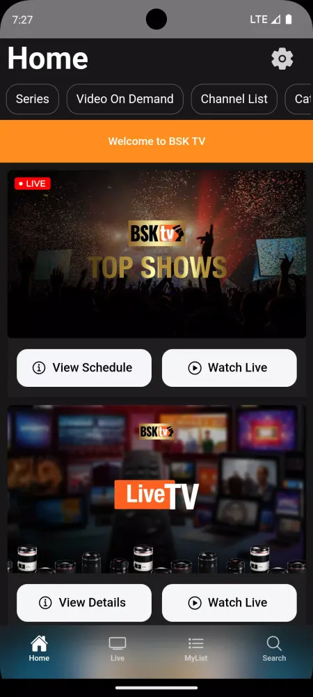 Ảnh chụp màn hình của BSK TV