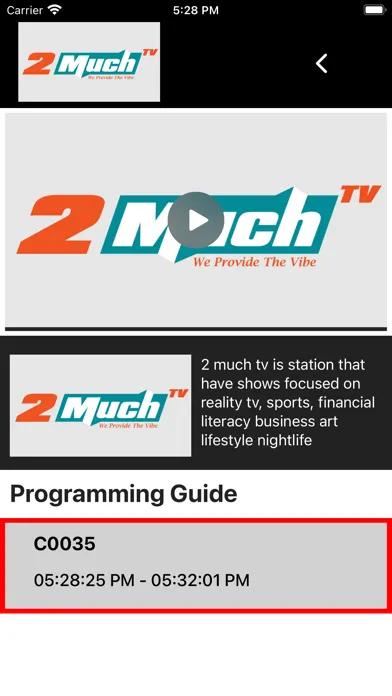 2 Much TV سکرین شاٹس