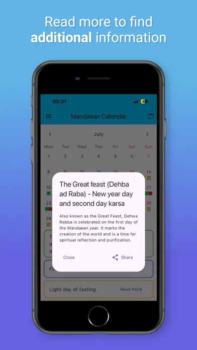 Mandaean Calendar স্ক্রিনশট