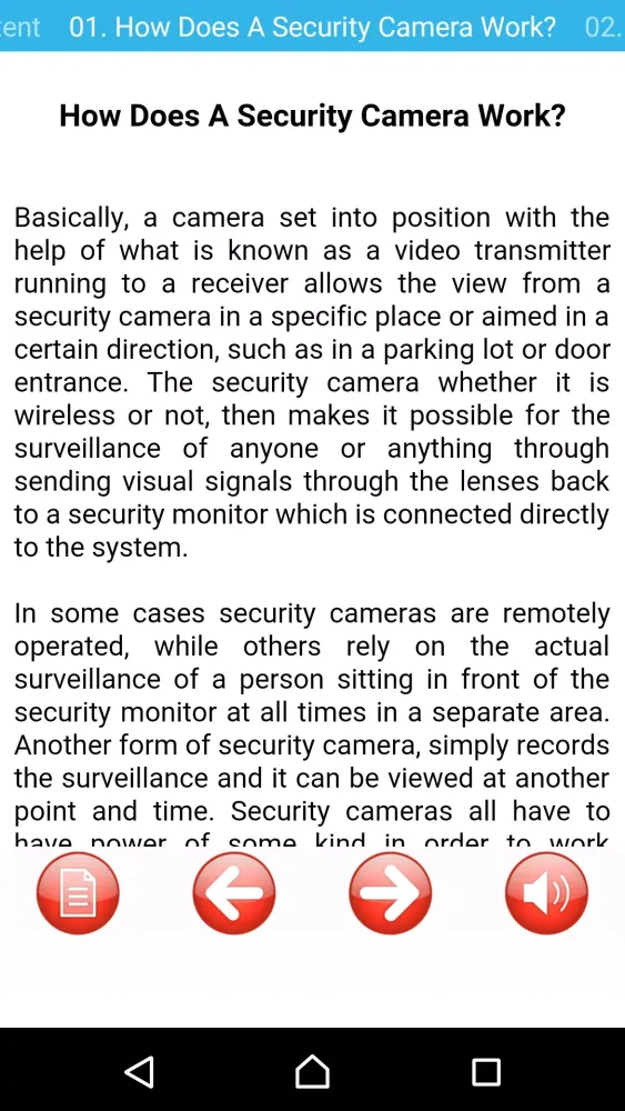 Security Cameras: Safety Info Screenshots