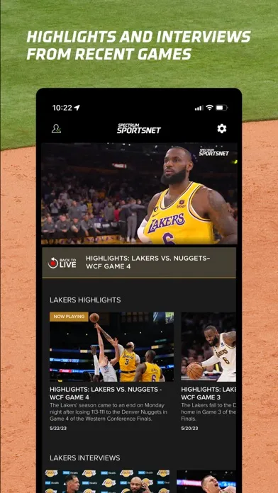 Tangkapan layar Spectrum SportsNet: Live Games