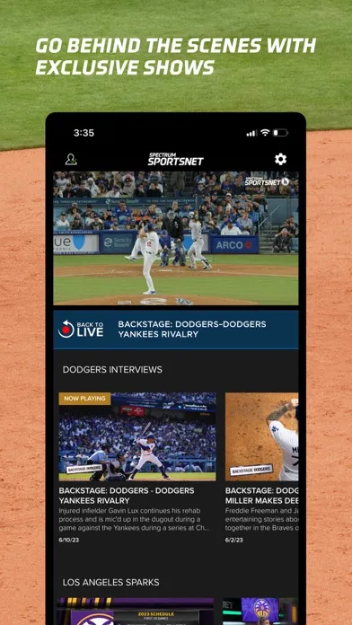 Tangkapan layar Spectrum SportsNet: Live Games