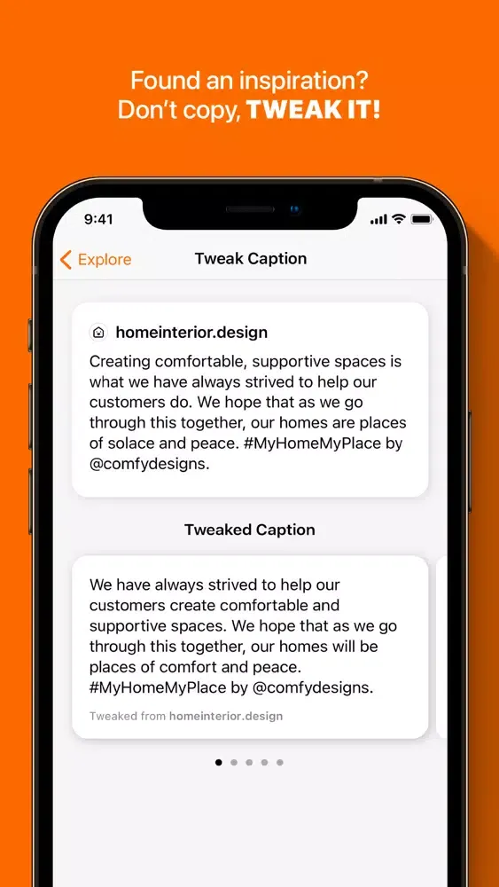 Скриншоты Tweak: Your Caption Buddy