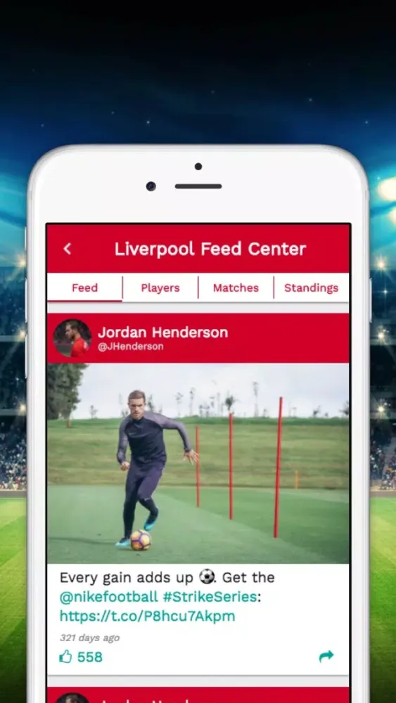 Скриншоты Feed Center for Liverpool LFC
