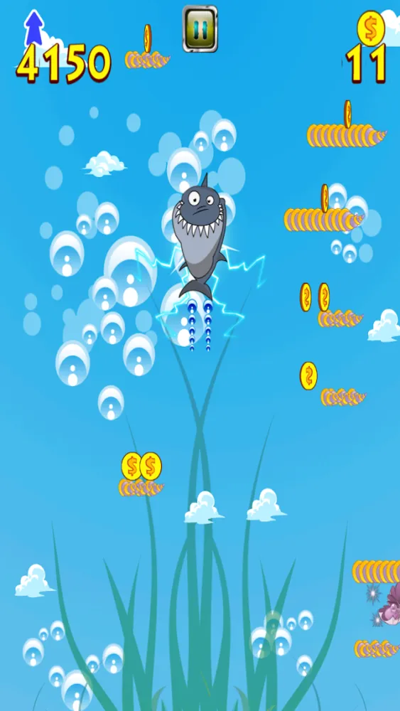 Ảnh chụp màn hình của A Shark Jump Free Game - Underwater Bubble Attack of the Submarines Adventure