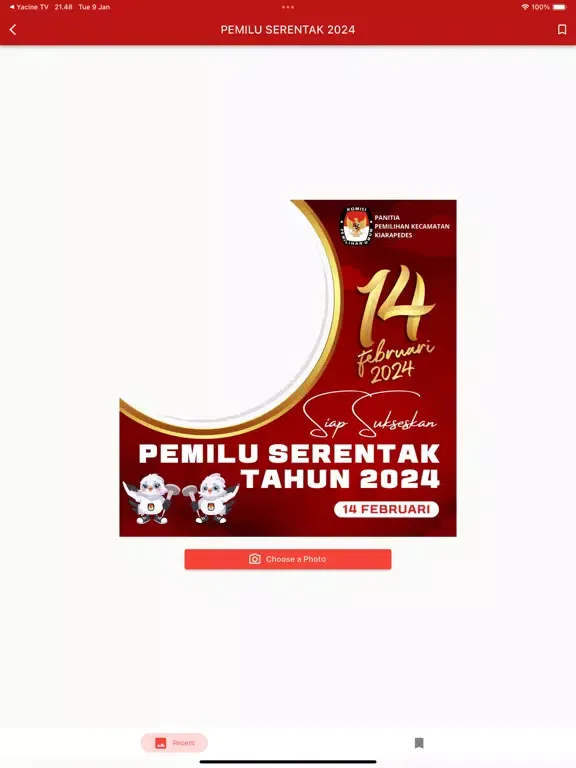 Twibbon Pemilu 2024 Terlengkap iPad 应用截图