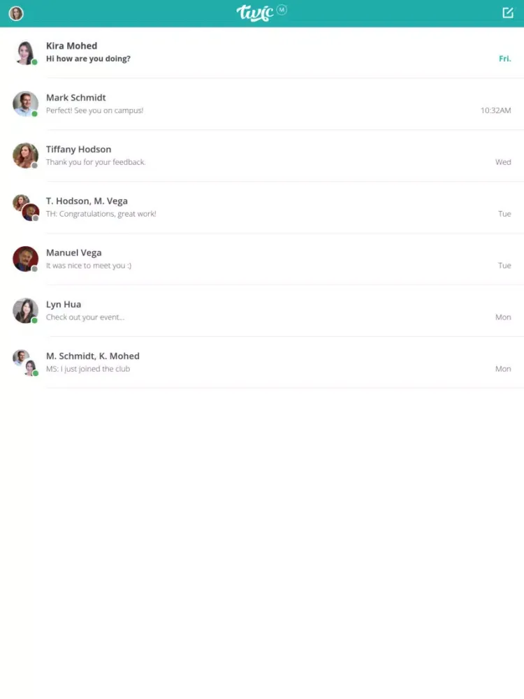 Capturas de pantalla de Twic Messenger iPad 