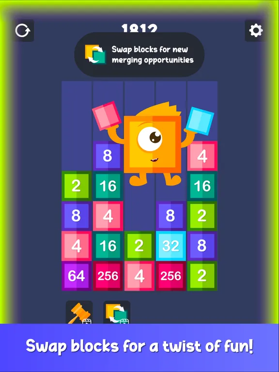 Drop & Merge Number Block Game iPad  سکرین شاٹس