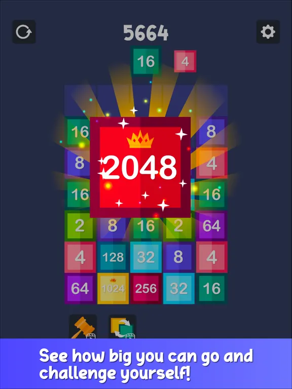 Drop & Merge Number Block Game iPad  سکرین شاٹس