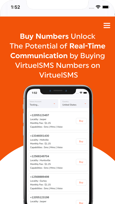 Capturas de tela do VirtuelSMS