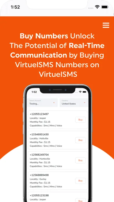 Tangkapan layar VirtuelSMS