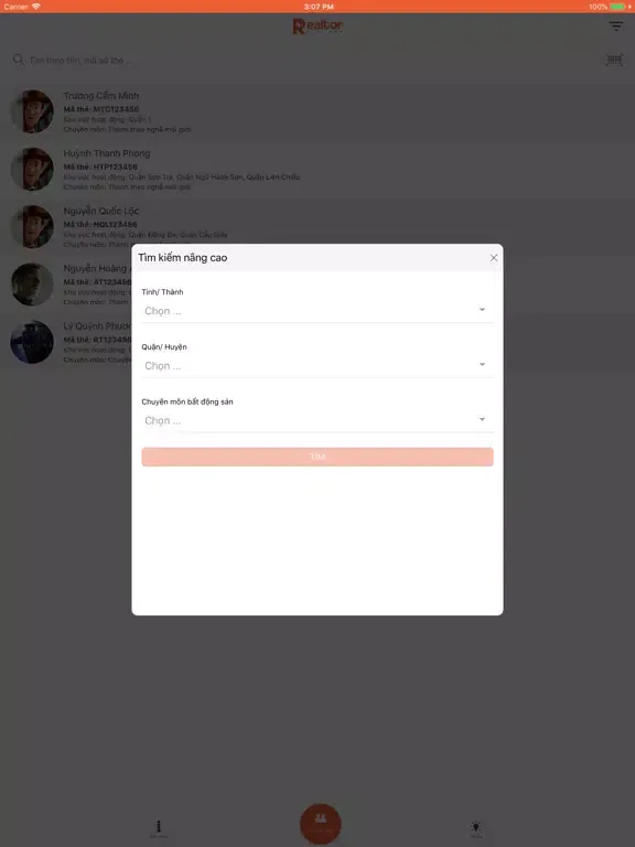 Capturas de tela do RealtorVN iPad 