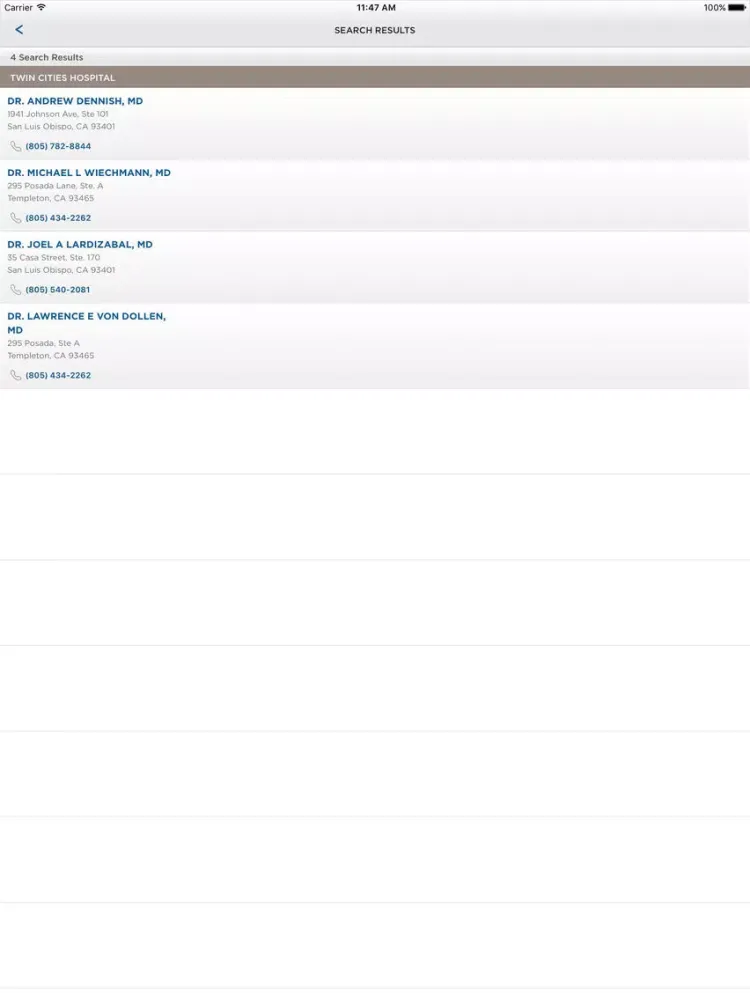 Capturas de pantalla de Twin Cities Community Hospital iPad 