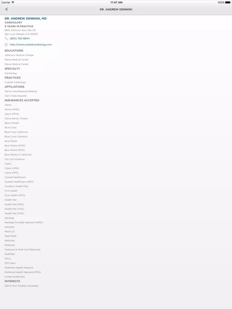 Capturas de pantalla de Twin Cities Community Hospital iPad 
