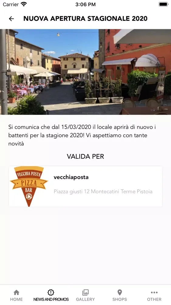 Capturas de tela do Vecchia Posta