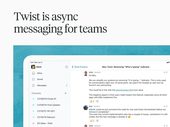 Capturas de tela do Twist: Organized Messaging iPad 