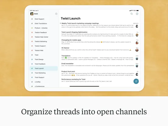 Capturas de tela do Twist: Organized Messaging iPad 
