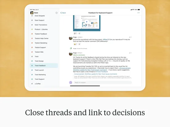 Capturas de tela do Twist: Organized Messaging iPad 