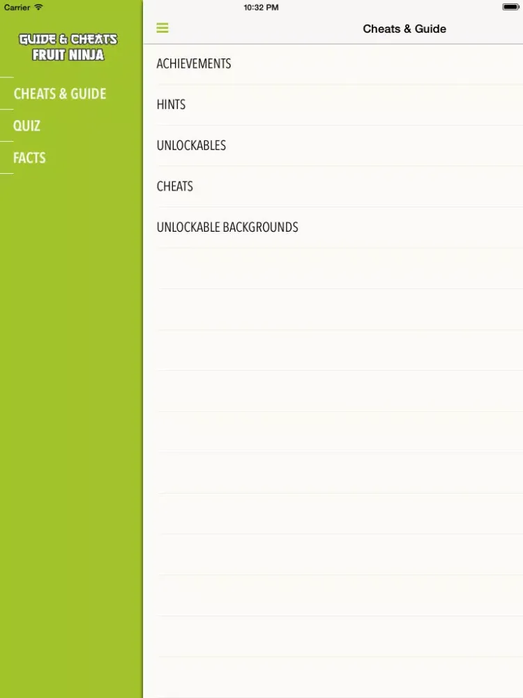 Guide & Cheats for Fruit Ninja iPad  Ekran Görüntüleri