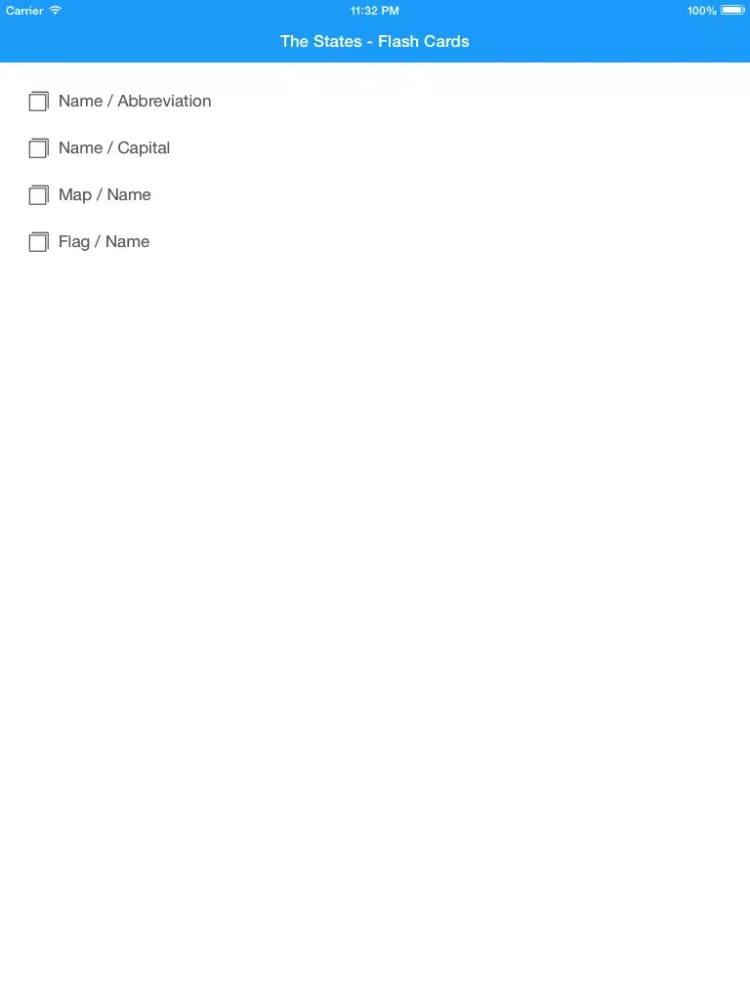 Zrzuty ekranu The States - Flash Cards iPad 