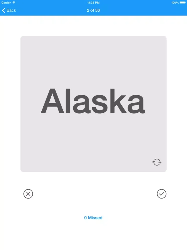Zrzuty ekranu The States - Flash Cards iPad 