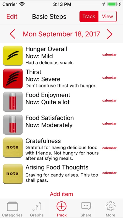 Mindful Eating Tracker Ekran Görüntüleri